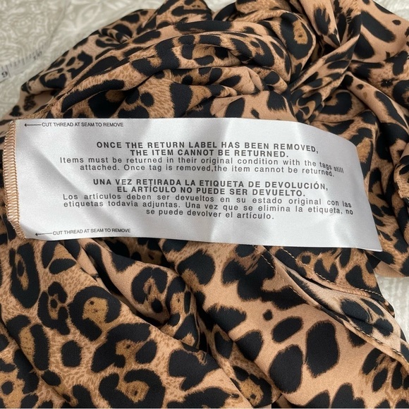 Dress The Population Dahlia Leopard Print Long Sleeve Shift Dress XS NWT - Picture 13 of 16